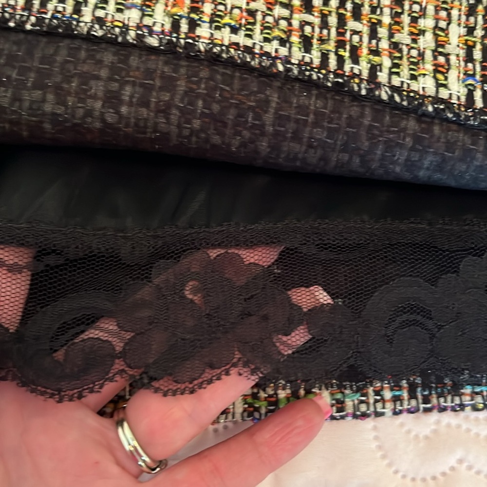Trina Turk Tweed Multi Color Metallic Skirt - Picture 7 of 8